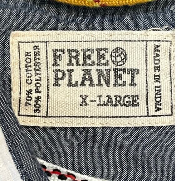 Free Planet Mens XL White Hula Girl Hawaiian Print Button Front Shirt Retro Tiki - Picture 3 of 7